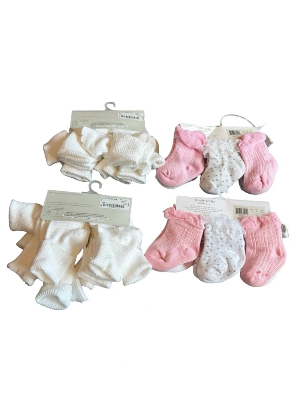 24 Pairs of Baby Girl Socks + Six Pairs of Baby Mittens Carter's Okie New NWT
